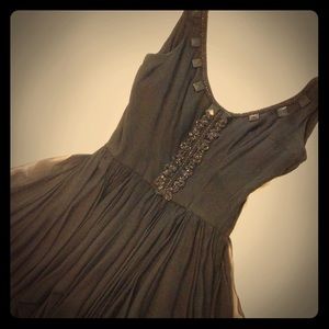 VintageBeaded Parisian BlackChiffon Cocktail Dress